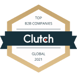 Clutch Top B2B Companies Global 2021 award badge