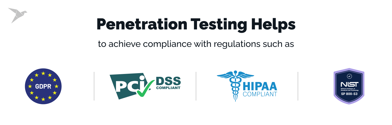 pen testong for HIPAA, PCI DSS, GDPR, and NIST 800-53