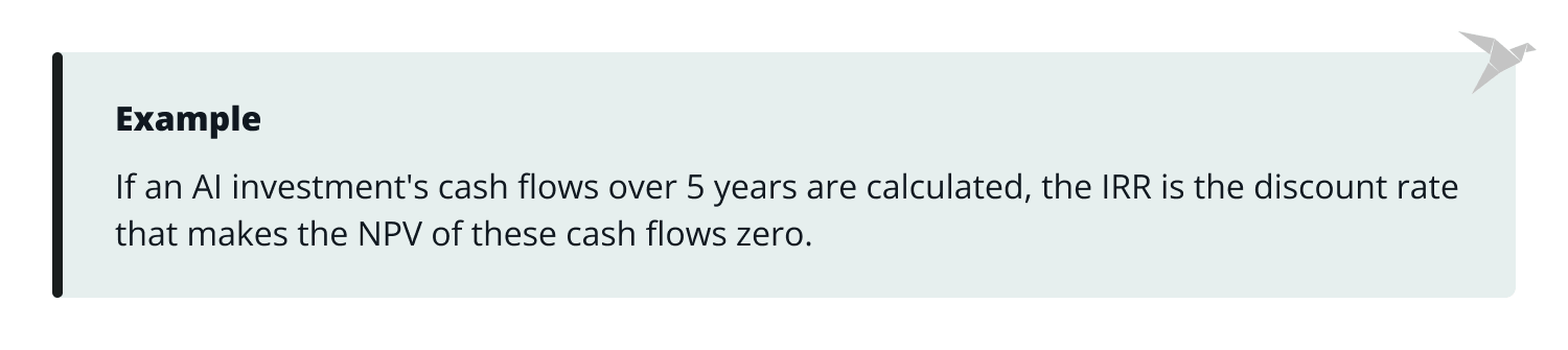 ai software development cost IRR formula