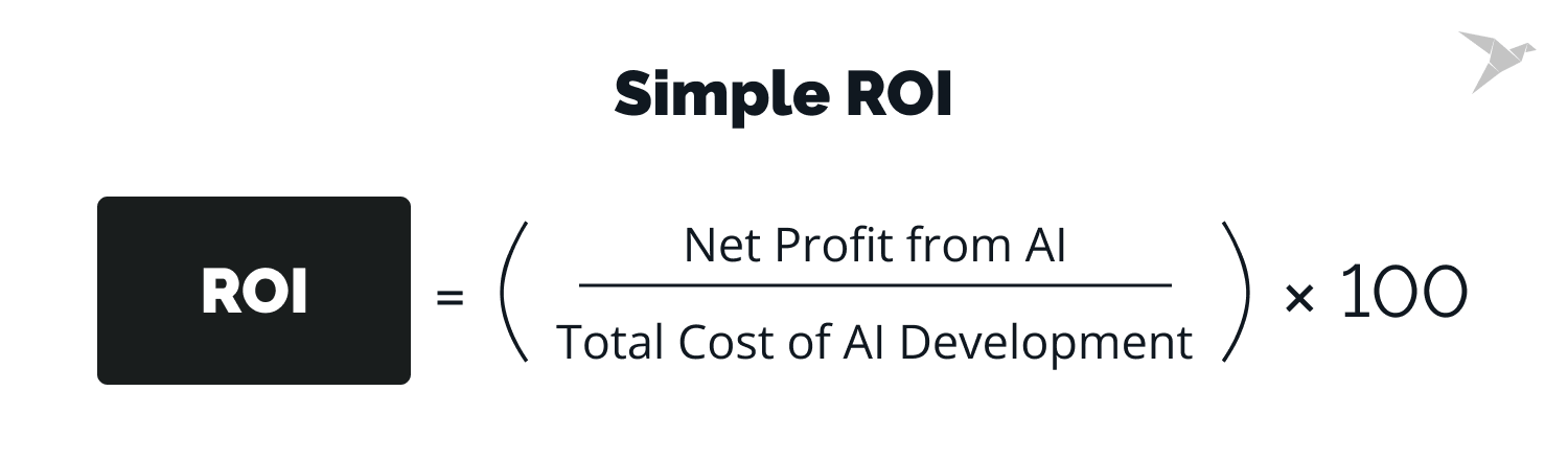 ai software development cost simple ROI formula