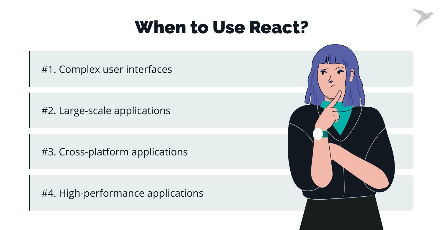 when to use react